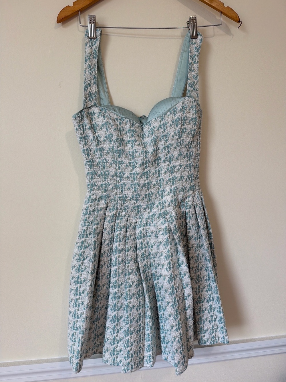 Fashion Nova Mint and White Textured Mini Dress